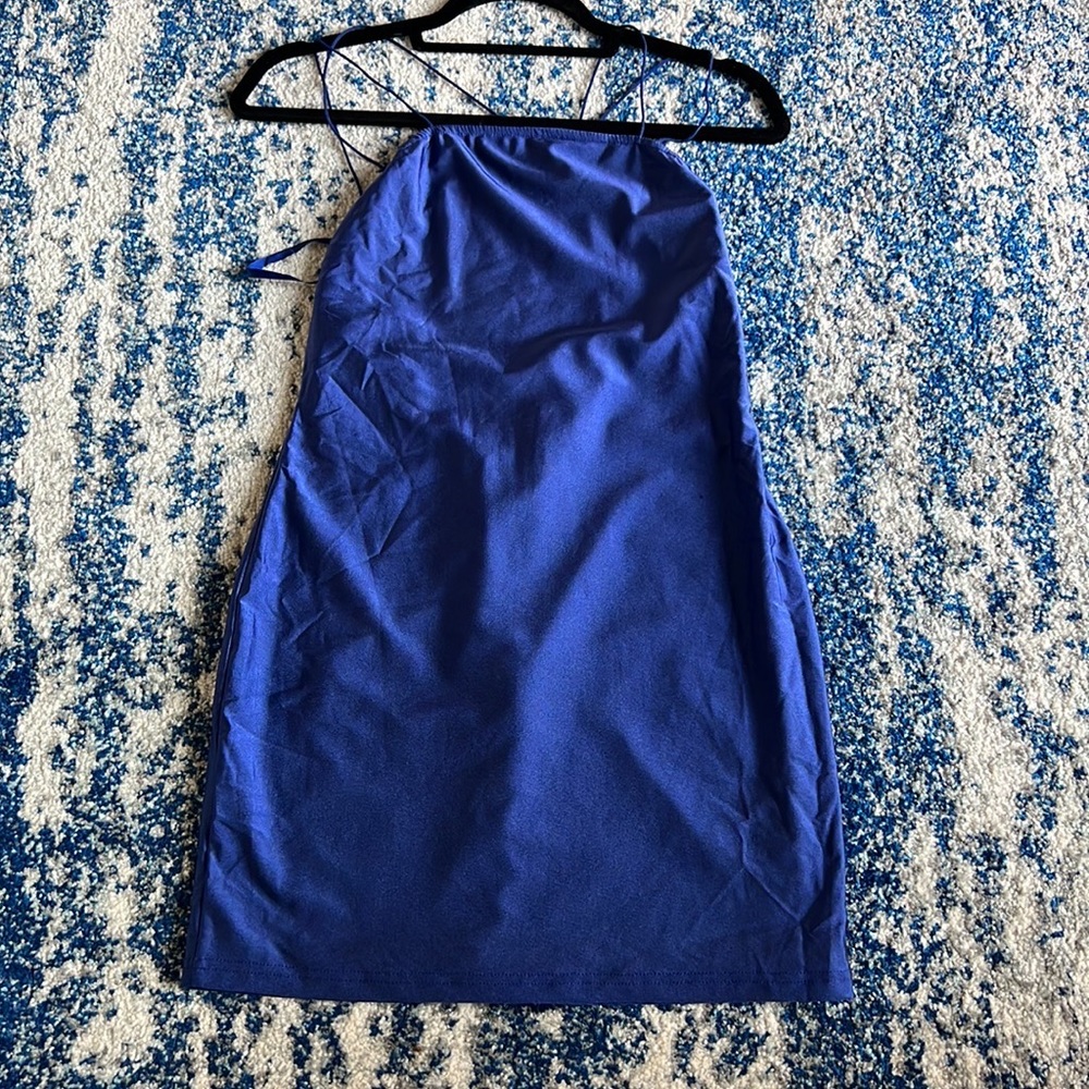 superdown Kiki Strappy Mini Dress in Blue MEDIUM